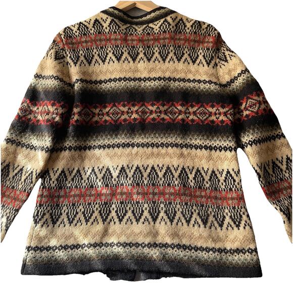 VTG Susan Bristol Southwestern Cardigan Wool Clasp Ski Aztec Grandmacore - Picture 2 of 6